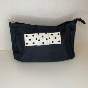 Black Polka Dot Bow Women’s Cosmetic Toiletry Bag Cute Retro Style Purse
